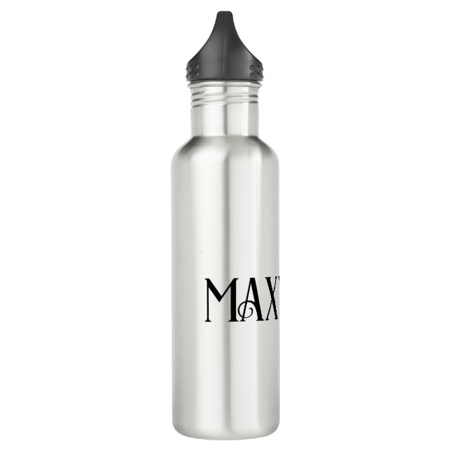 Fett Moderner Minimalistischer Vorname oder Famili Edelstahlflasche (Links)