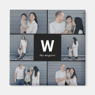 Fett monogram bearbeitbare Farbe Modernes Foto Mag Magnet