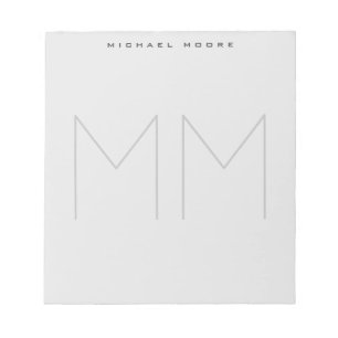 Fett Monogram Name Modern Minimalistisch Notizblock