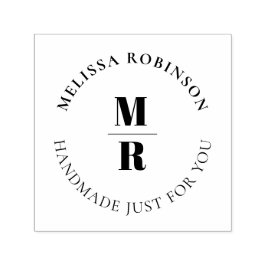 Fett Monogramm Chic Handmade Circle Text Permastempel