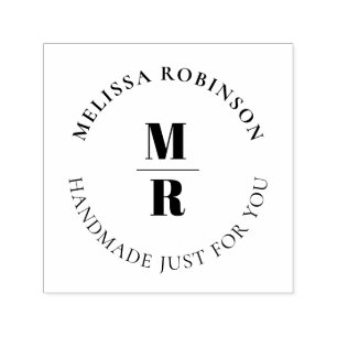 Fett Monogramm Chic Handmade Circle Text Permastempel
