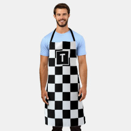 Fett Monogramm Schwarz-weißes Prüfmuster Schürze