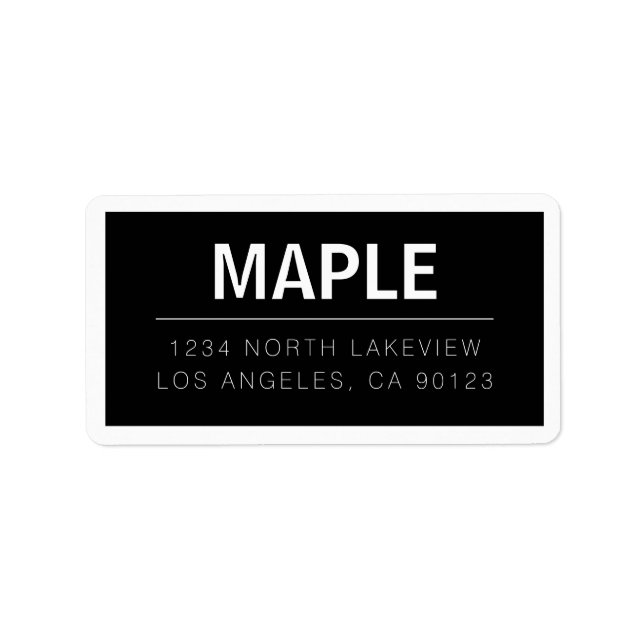 Fett-Nachname oder Firmenmarke | Text ohne Grenze Adressaufkleber (Vorne)