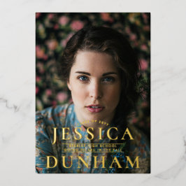 Fett Name Serif Abschluss Foil Einladung