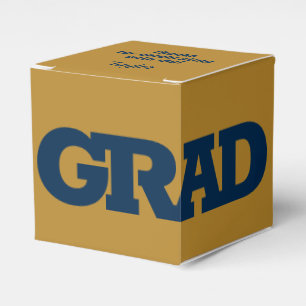 Fett Navy and Gold Graduation Party Geschenkschachtel
