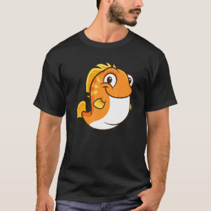 Fett Niedlich Chubby Fisch Orange Fisch T-Shirt