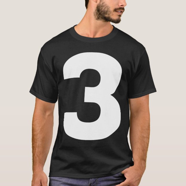 Fett Nummer drei 3 Groß-Schriftart-Symbol T-Shirt (Vorderseite)