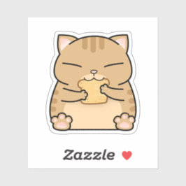 Fett Orange Cat Toast Aufkleber