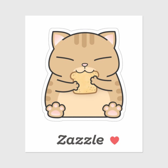 Fett Orange Cat Toast Aufkleber (Blatt)