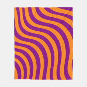 Fett Orange Lila Zebra Streifen Lebendig Frühling  Fleecedecke