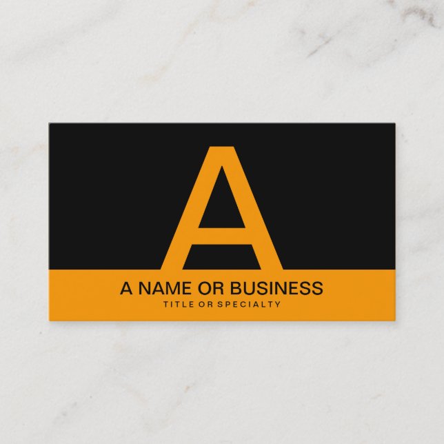 fett-orange-Monogramm Visitenkarte (Vorderseite)