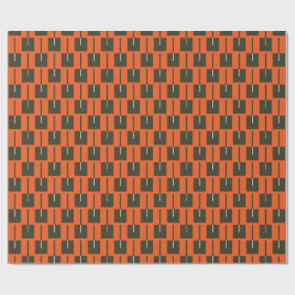 Fett Orange & Oliven Geometrisches Geschenkpapier