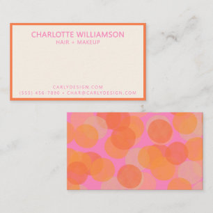 Fett Orange Pink Aquarell Moderne Geometrie  Visitenkarte