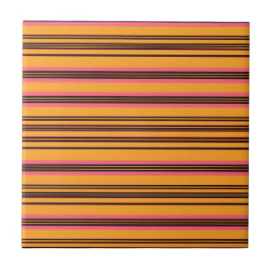 Fett orange-pinke horizontale Streifenmuster Fliese