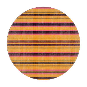 Fett orange-pinke horizontale Streifenmuster Schneidebrett