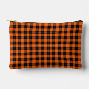 Fett Orange und Schwarz Buffalo Kariert Zubehörtasche