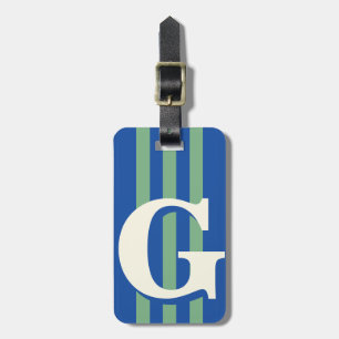 Fett personalisierter Anfangsbuchstabe, Blau und G Gepäckanhänger