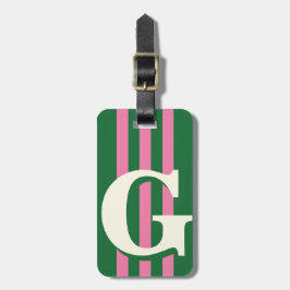 Fett personalisierter Anfangsbuchstabe, rosa und g Gepäckanhänger