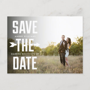 Fett-Pfeil-Foto Moderner Typ Save the Date Ankündigungspostkarte