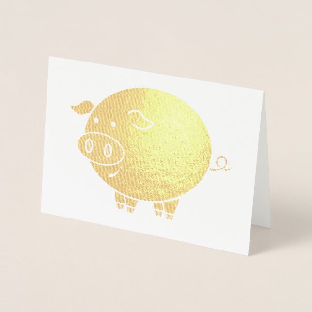 Fett Pig Cartoon Folienkarte (Vorderseite)