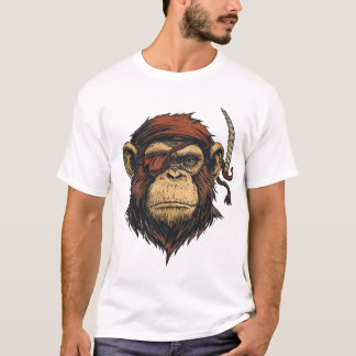 Fett Pirate Monkey Illustration T-Shirt
