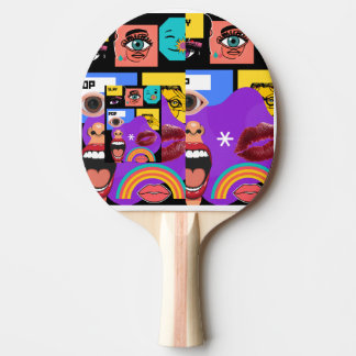 Fett Pop-Art | Retro-Comic-Stil Tasse Tischtennis Schläger
