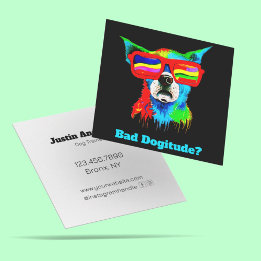 Fett Rainbow Hund Custom Dog Trainer Quadratische Visitenkarte