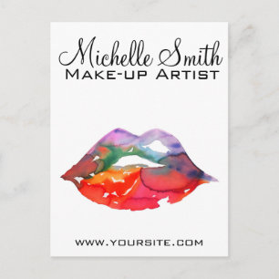 Fett Rainbow Lips Wasserfarbe Zeichnend Schönheit  Postkarte