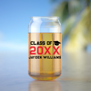 Fett-Red Black Class of 2025 Graduation Party Dosenglas