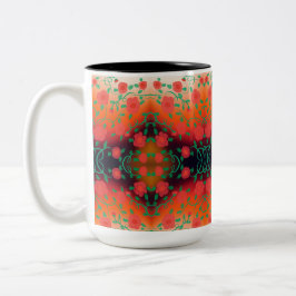 Fett Red Floral Designer Kaffee Tasse