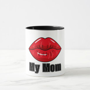 Fett Red Lips Meine Mama Tasse Spaß Stilvoll Gesch