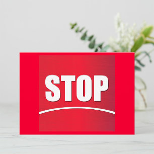 Fett Red Stopp Sign Einladung