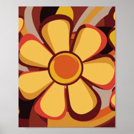 Fett-Retro-Floral-Swirl-Design Poster
