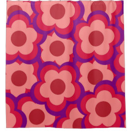 Fett-Retro-Hippie-Blume Duschvorhang