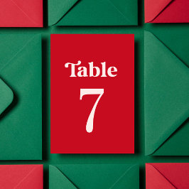 Fett Retro Minimalistisch Rot und Rosa Tabelle 7 H Tischnummer