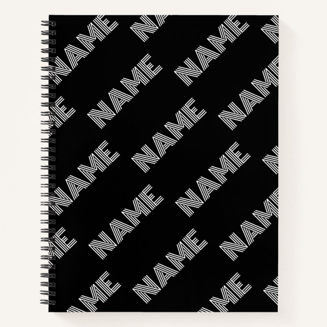 Fett Retro-Modernes Name oder Word-Muster Notizbuch (Vorderseite)