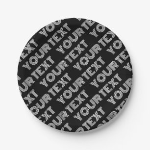 Fett Retro-Modernes Name oder Word-Muster Pappteller