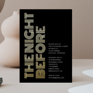 Fett Retro Monogram Probe Dinner Folieneinladung