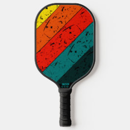 Fett Retro Sunset Strip Name Telefon # Benutzerdef Pickleball Schläger