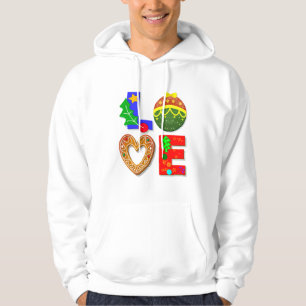 Fett Retro Typo Festive, Liebe Xmas und Cookies Hoodie