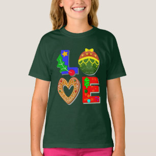Fett Retro Typografie, Liebe Weihnachten und Cooki T-Shirt