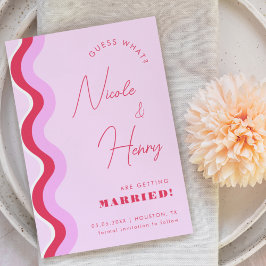 Fett Retro Wave Pink und Rot-Script Typografie Save The Date