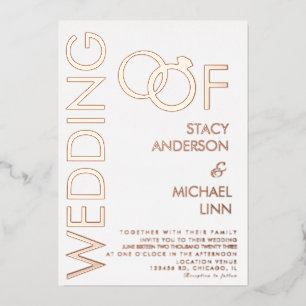 Fett Ring Wedding Pressed Foil Einladung