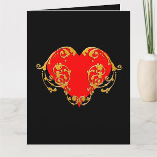 Fett romantisches Valentinsrot Goth Herz   Karte