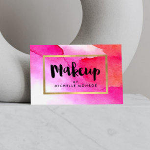 Fett rosa Aquarellfarben machen Artist Business Ca Visitenkarte