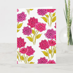 Fett Rosa Blumenmuster Blanko Karte