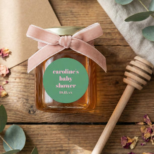 Fett Rosa Grün Moderne Lustige Benutzerdefinierte  Runder Aufkleber