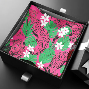 Fett Rosa Leopard Tropischer Dschungel Nahtloses M Seidenpapier