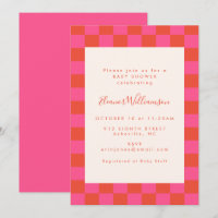 Fett rosa Orange Karton Muster Babydusche