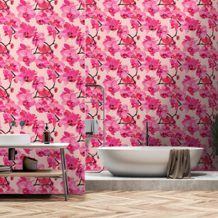 Fett rosa orchid floral botanisch abnehmbar tapete